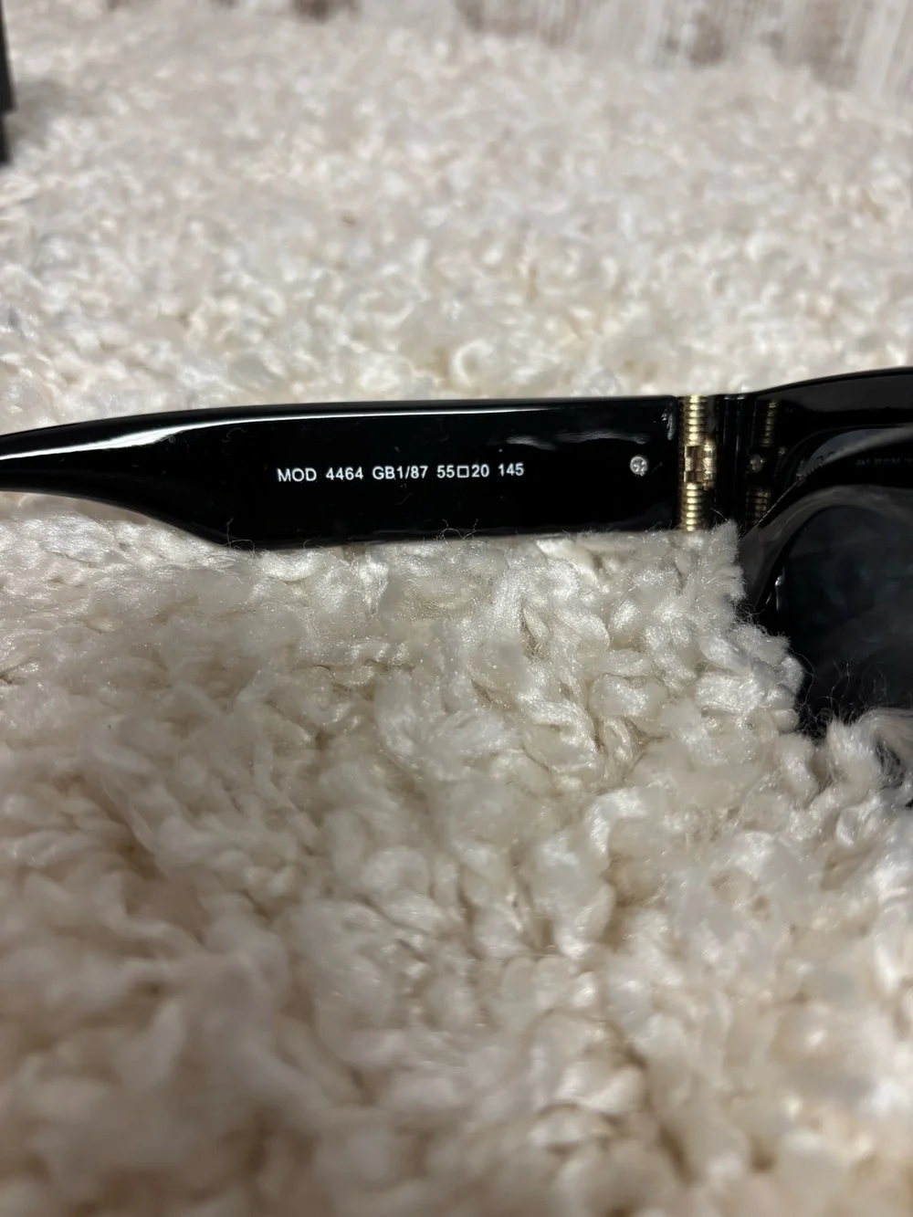 Versace Glossy Black Square Sunglasses with Gold Hardware